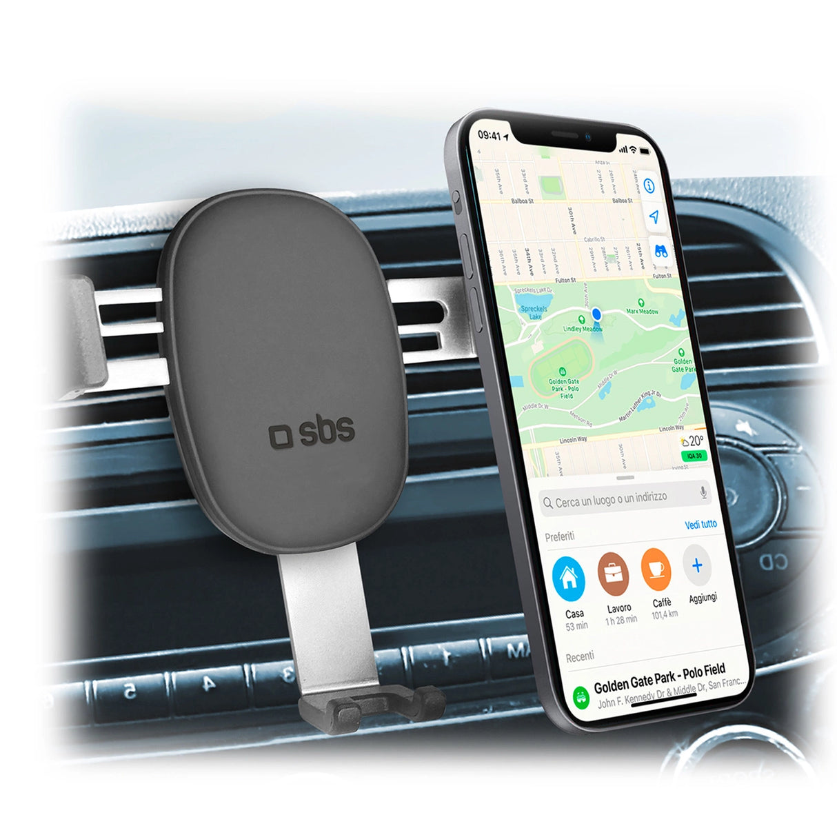 SBS TESUPPCLIPGRAVK smartphone holder til luftventil, gravity - sort