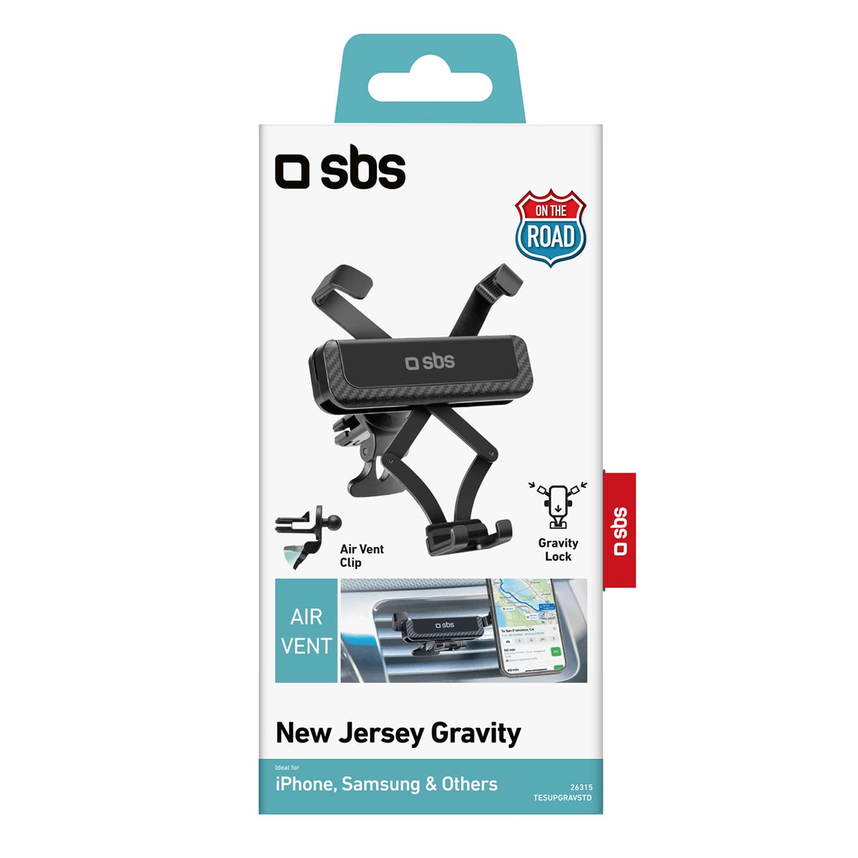 SBS TESUPGRAVSTD tyngdekraft smartphone holder - sort