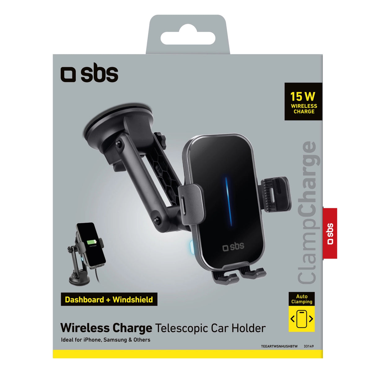 SBS TESUPEXTWIR15W 15W trådløs opladerholder - sort