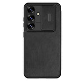Nillkin Qin Pro Case til Samsung Galaxy S25 med Flip og Camera Cover - sort
