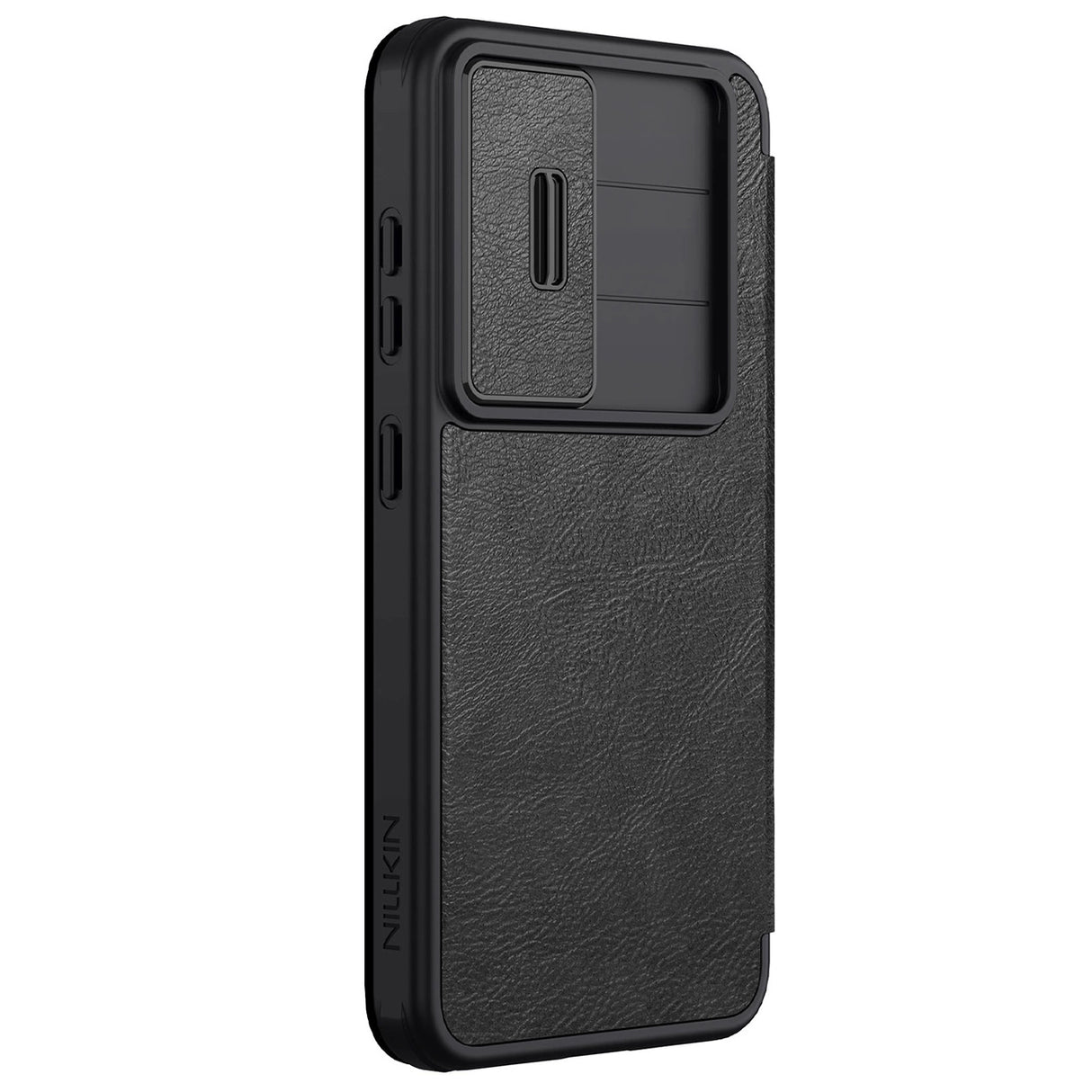 Nillkin Qin Pro Case til Samsung Galaxy S25 med Flip og Camera Cover - sort