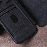 Nillkin Qin Pro Case til Samsung Galaxy S25 med Flip og Camera Cover - sort