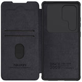 Nillkin Qin Pro Case til Samsung Galaxy S25 Ultra med Flip og Camera Cover - sort