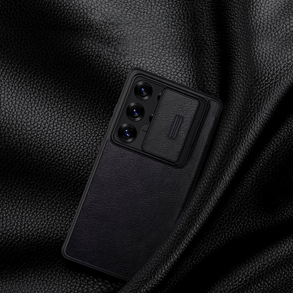 Nillkin Qin Pro Case til Samsung Galaxy S25 Ultra med Flip og Camera Cover - sort