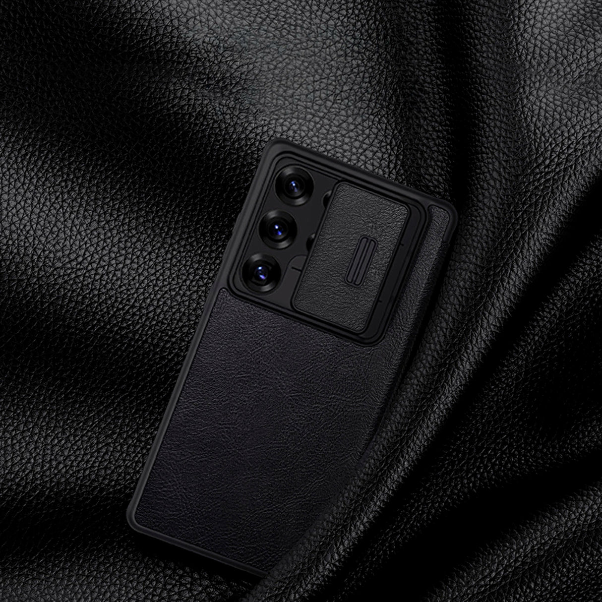 Nillkin Qin Pro Case til Samsung Galaxy S25 Ultra med Flip og Camera Cover - sort