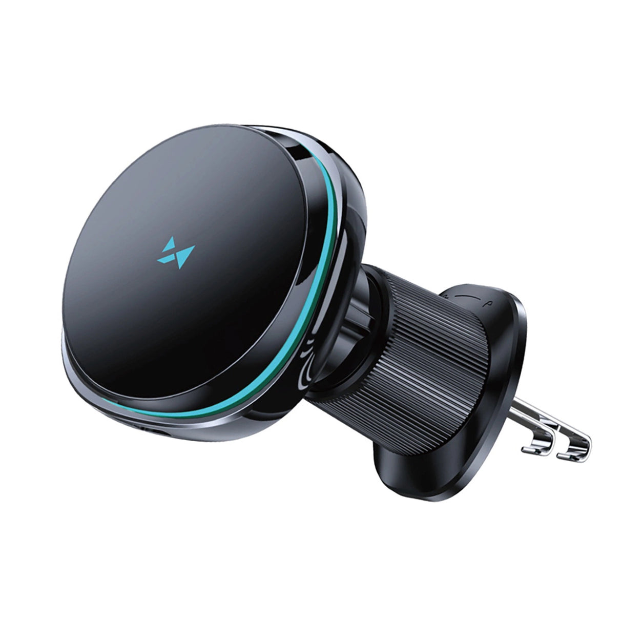 Wozinsky WCT5-Q6S2Y Bilholder med Qi/MagSafe 15W induktiv oplader til ventilationsgrill med ventilator - sort