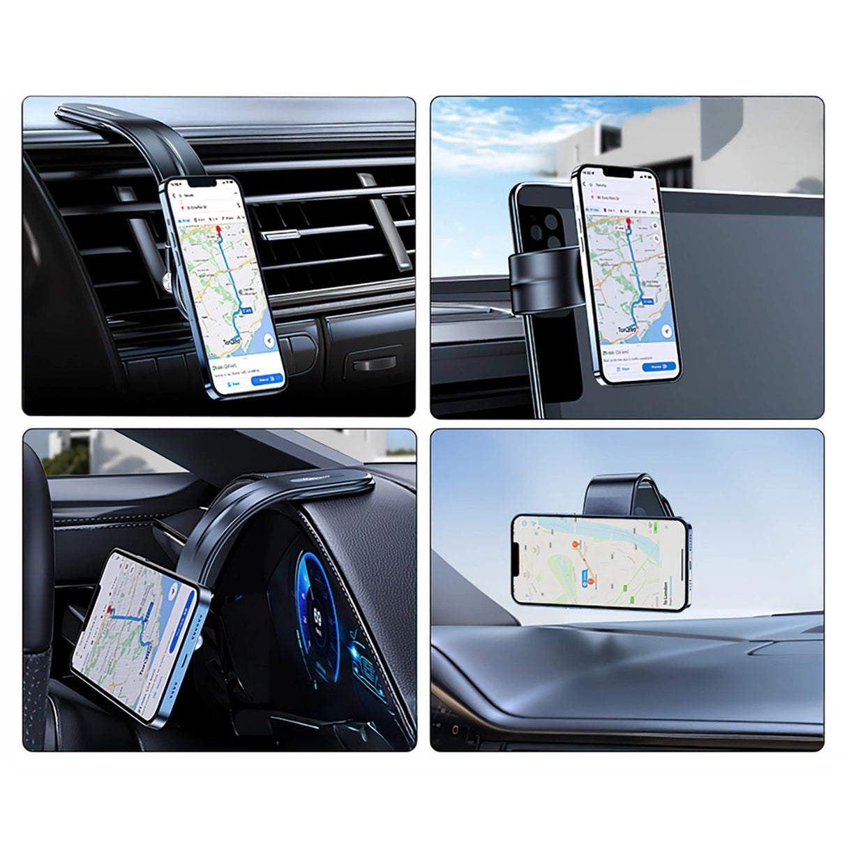 Wozinsky WCZ2Y2S Magnetisk bilholder med 15W MagSafe induktiv oplader til bil cockpit - sort