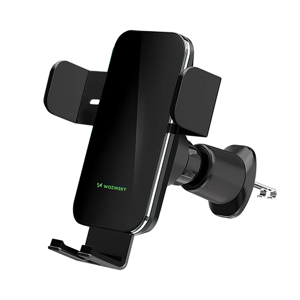 Wozinsky WEDZ-3Y8S klemme bilholder med 15W induktiv oplader til telefon på luftventilen - sort