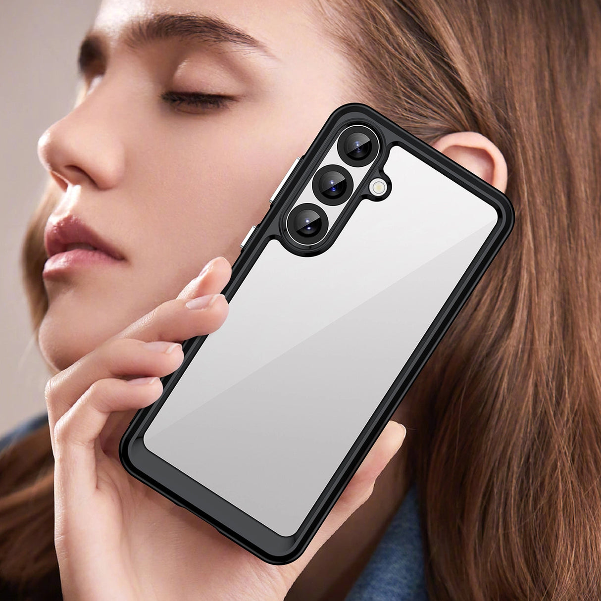 Udendørs rumkasse til Samsung Galaxy A36 Cover med fleksibel ramme - sort