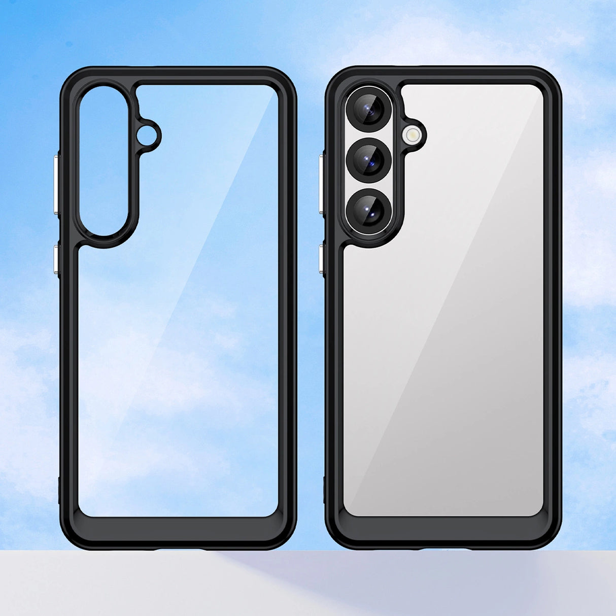 Udendørs rumkasse til Samsung Galaxy A36 Cover med fleksibel ramme - sort