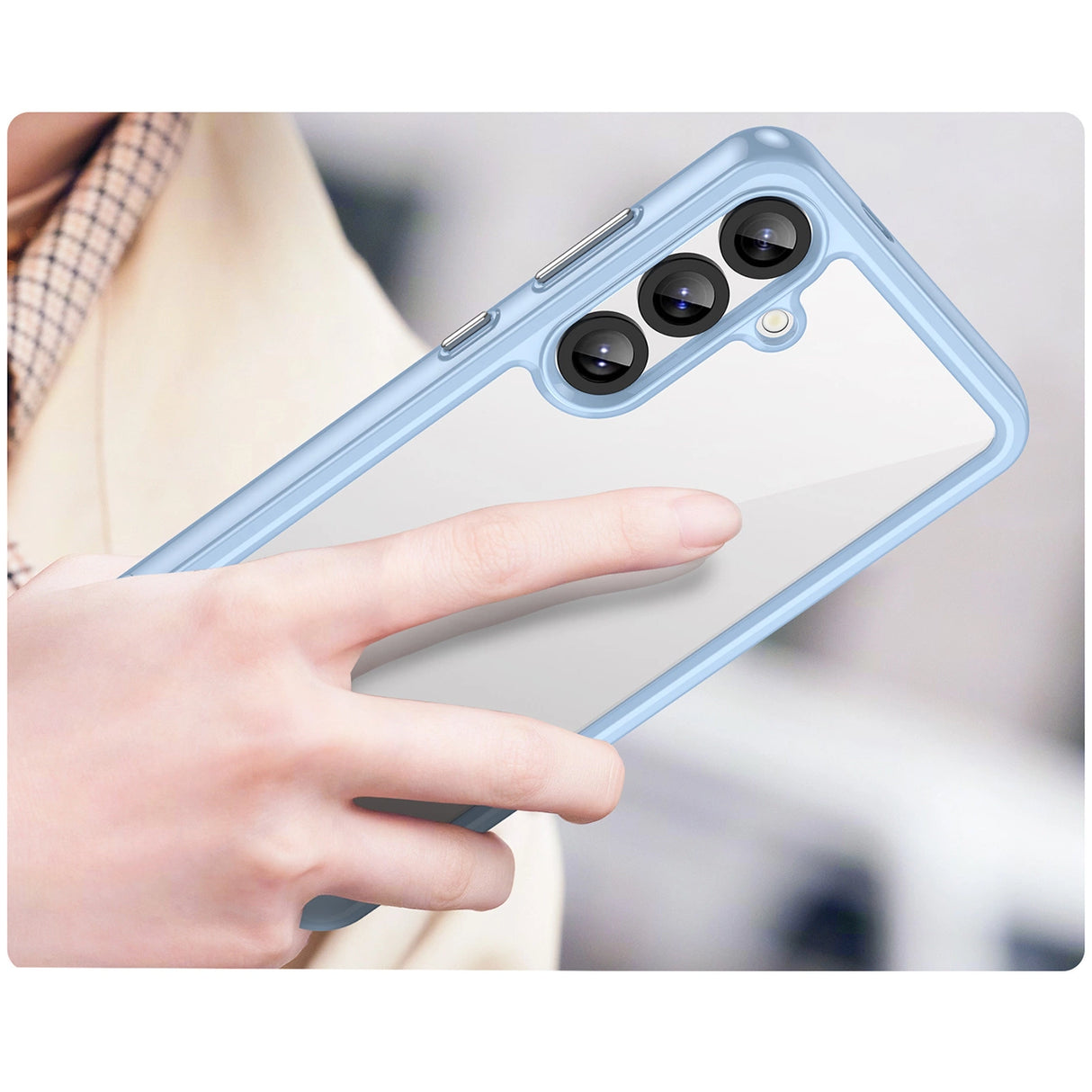 Udendørs rumkasse til Samsung Galaxy A36 Cover med fleksibel ramme - blå