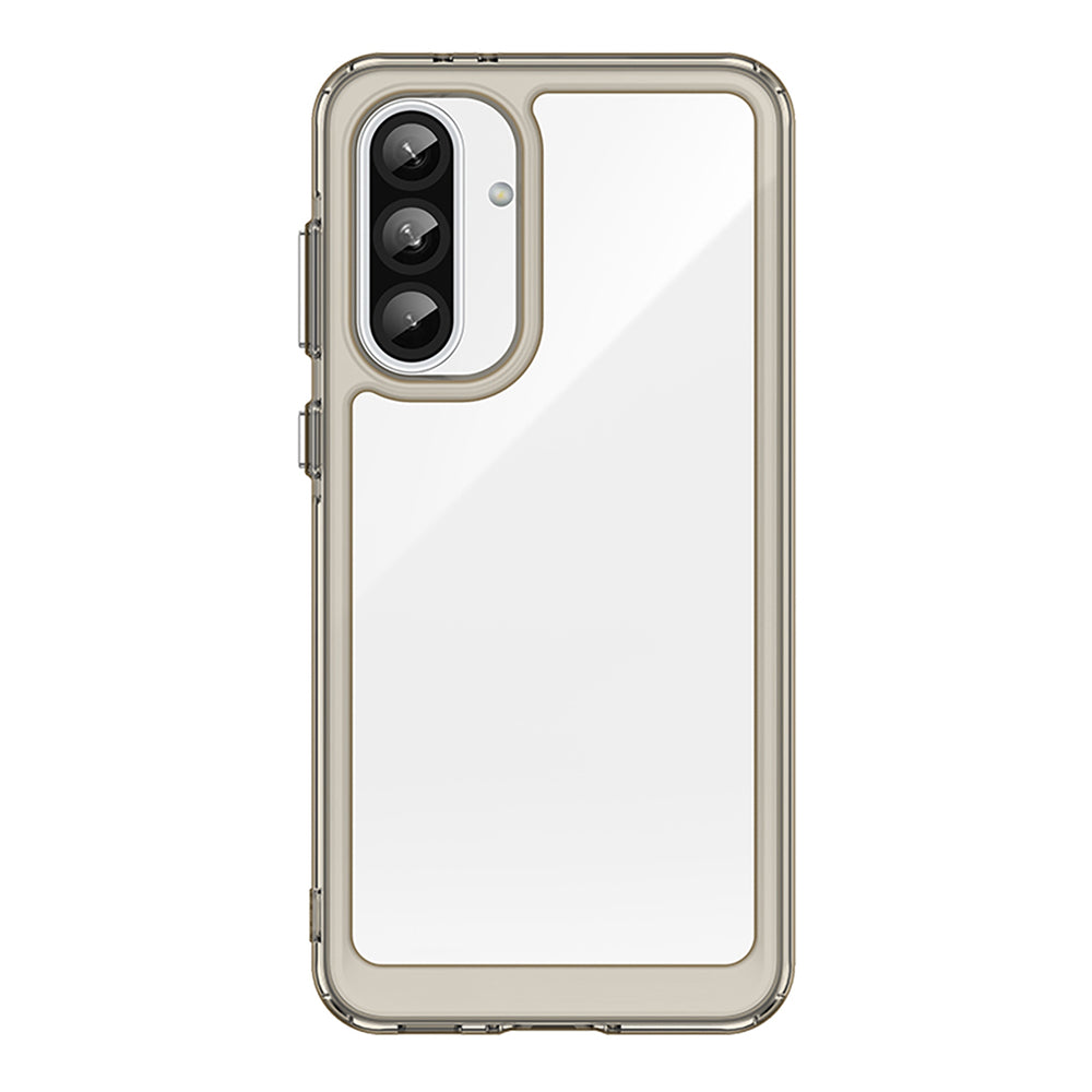 Outer Space Case for Samsung Galaxy A36 Cover med Flexible Frame - Halvt gennemsigtigt, sort