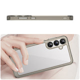 Outer Space Case for Samsung Galaxy A36 Cover med Flexible Frame - Halvt gennemsigtigt, sort