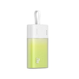 Baseus Popsicle 5200mAh 20W Powerbank med indbygget lynkabel (+ hvid Baseus Simple USB-C - USB-C 60W / 20V / 3A / 30cm kabel) - hvid-grøn