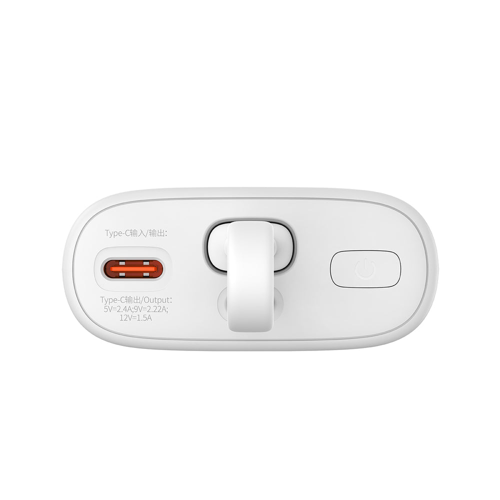 Baseus Popsicle 5200mAh 20W Powerbank with Built-in Lightning Cable (+ White Baseus Simple USB-C - USB-C 60W/20V/3A/30cm Cable) - White-Green
