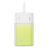 Baseus Popsicle 5200mAh 20W Powerbank with Built-in Lightning Cable (+ White Baseus Simple USB-C - USB-C 60W/20V/3A/30cm Cable) - White-Green