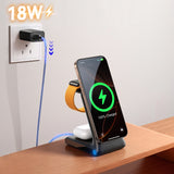 Joyroom JR-W15 trådløs oplader 3 i 1 opladningsplads med MagSafe - sort