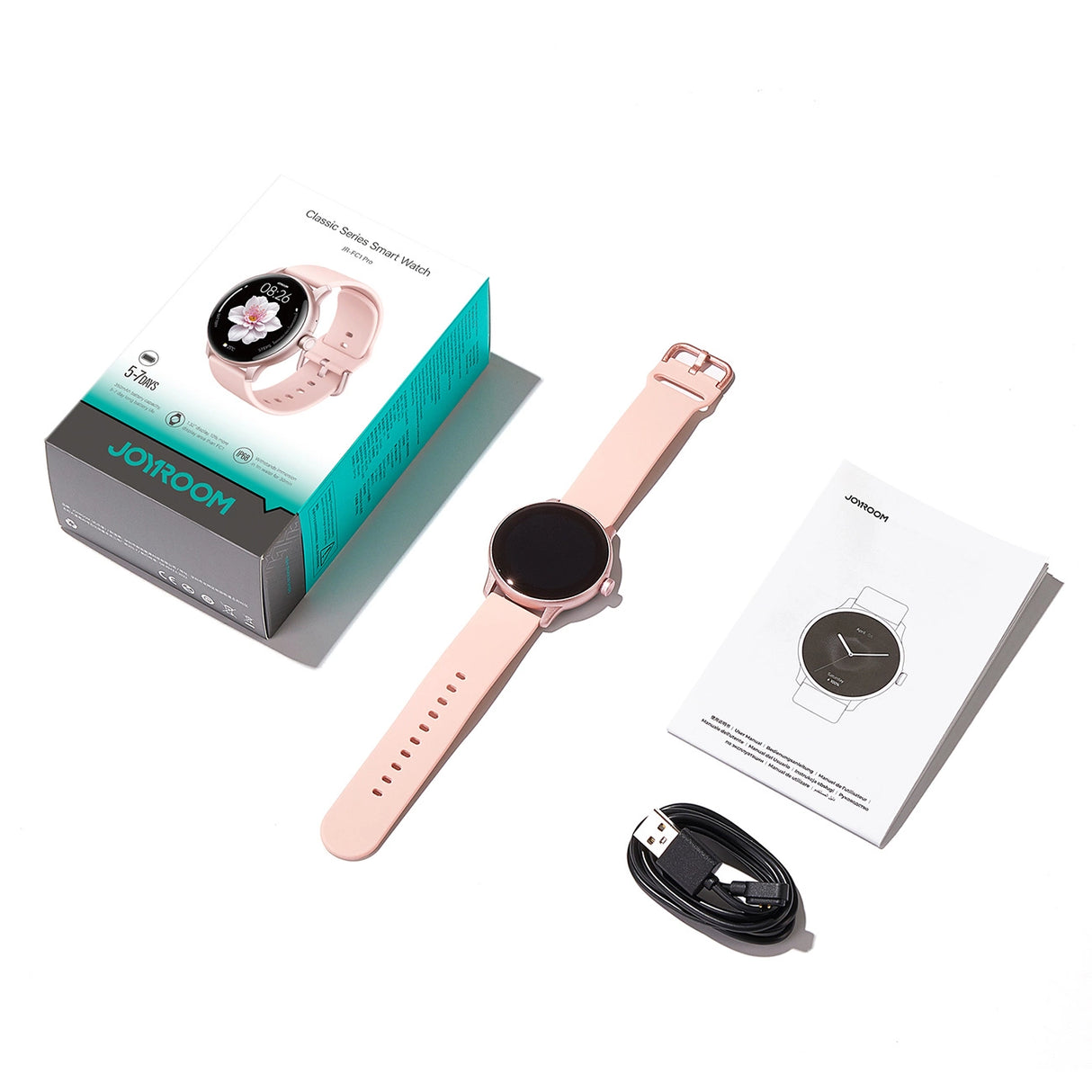 Joyroom Classis Series JR-FC1 Smartwatch med Call Answering Function / IP68 Beskyttelse - Pink