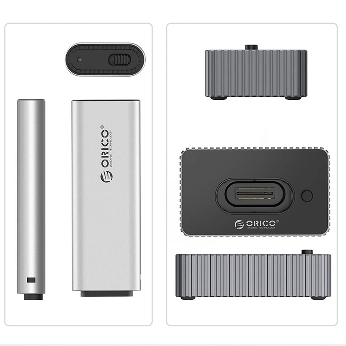 Orico IT18C3 Docking Station til M.2 NVMe/SATA Drive - Grå