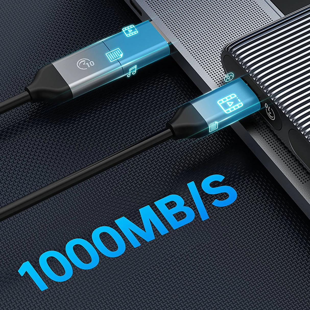Orico AM2C3-2N Dual Disk Caddy til to M.2 NVME USB-C 3.2 10Gb/s drev - Grå