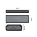 Orico DDM2-C3-G2 M.2 NVME USB-A USB-C 3.2 10Gb/s Disk Drive - Grå