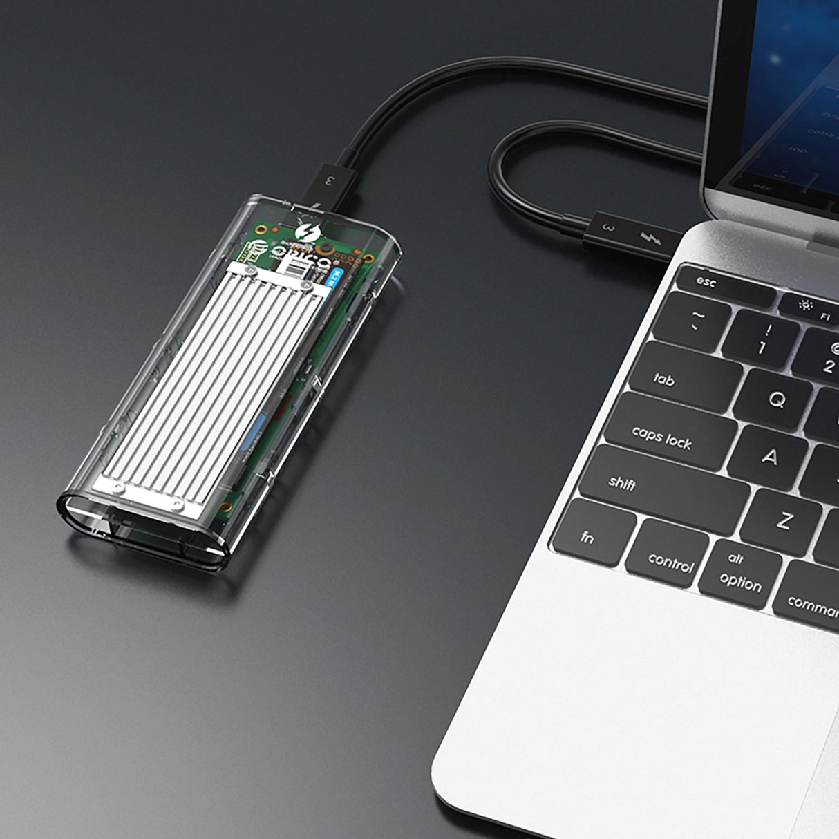 Orico TCM2-C3 M.2 NVME til USB-C 10Gb/s Disk Drive - Grå