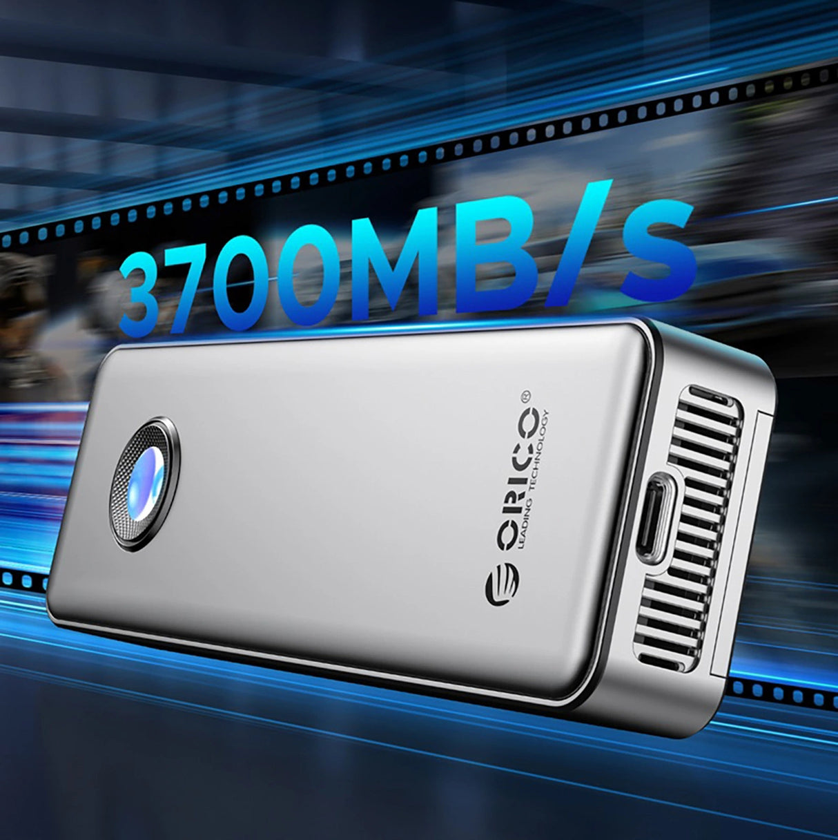 Orico OUM2-G20 M.2 NVME USB-C 3.2 20Gb/s Disk Drive - Silver