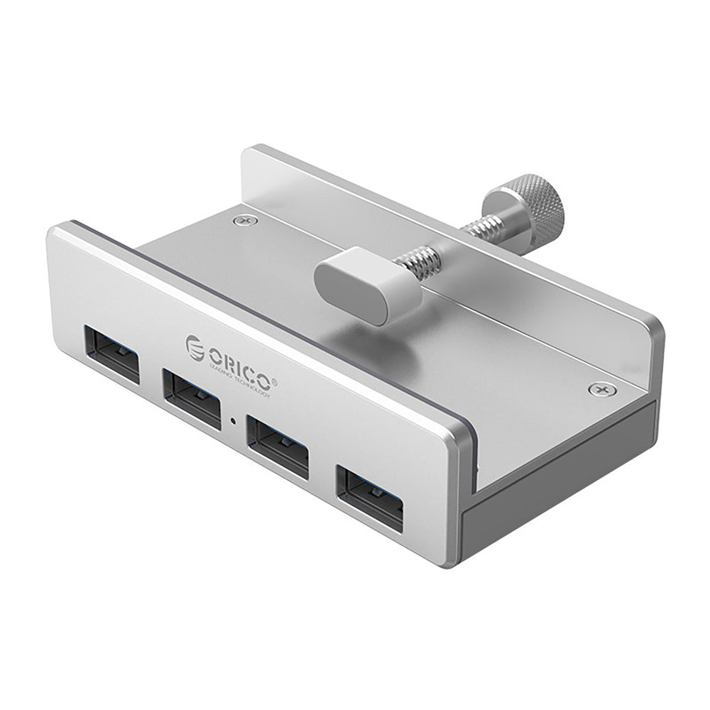 Orico MH4PU Hub Clamp-Mounted 4x USB-A 3.0 - Sølv