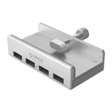 Orico MH4PU Hub Clamp-Mounted 4x USB-A 3.0 - Sølv