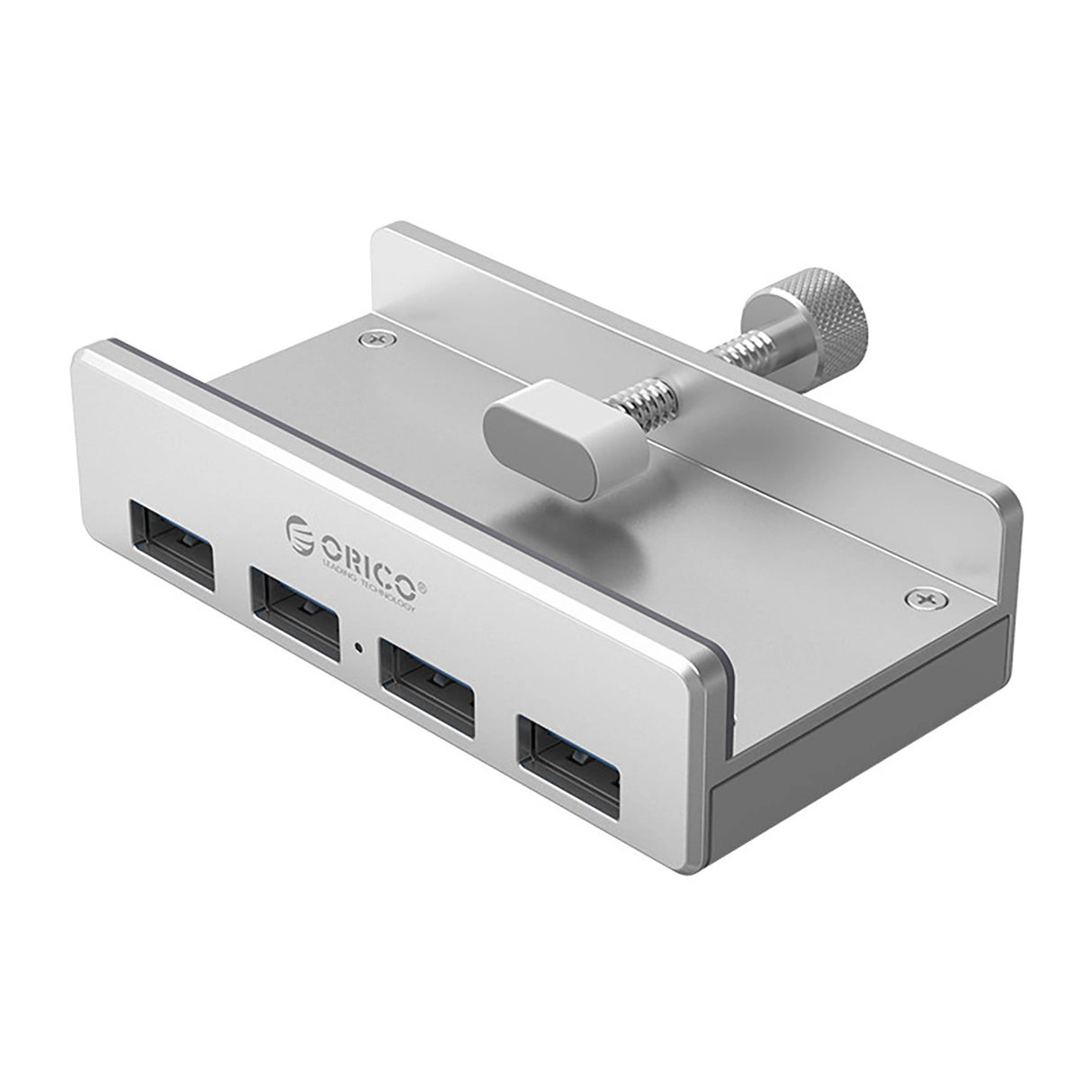Orico MH4PU Hub Clamp-Mounted 4x USB-A 3.0 - Sølv