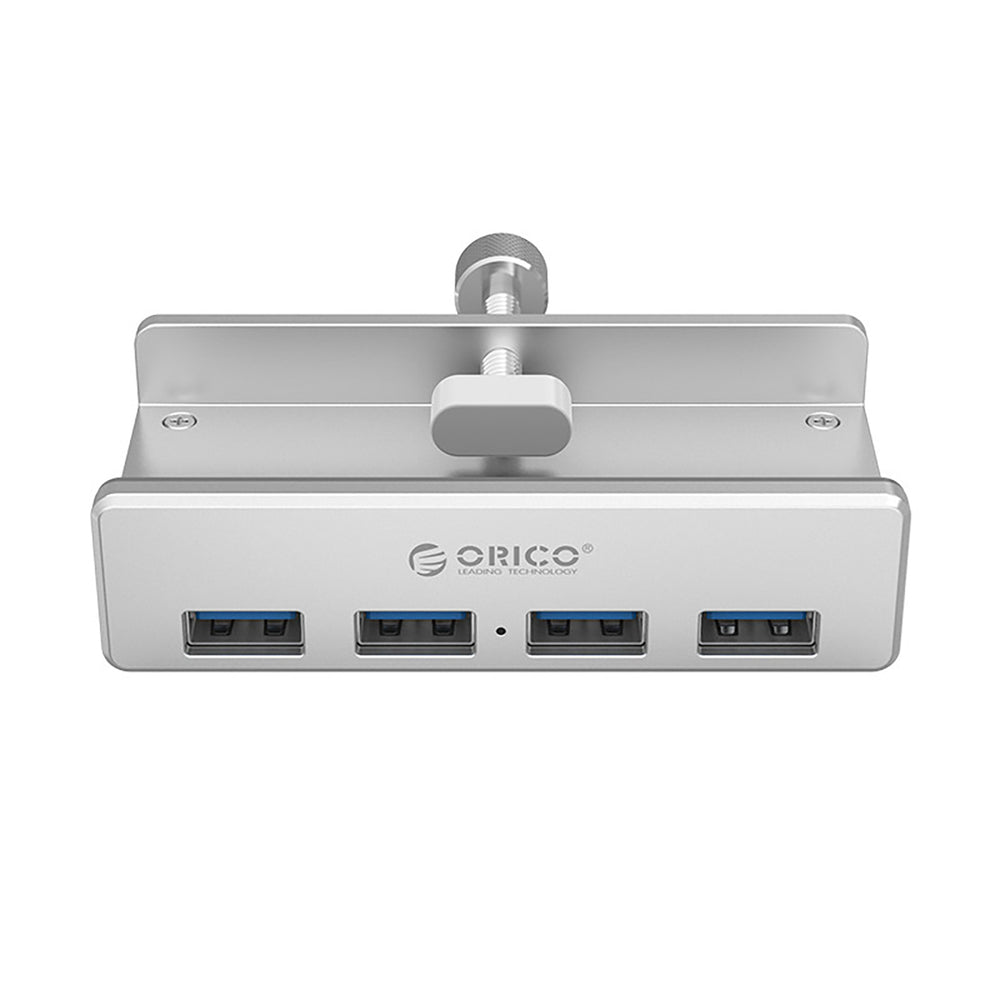 Orico MH4PU Hub Clamp-Mounted 4x USB-A 3.0 - Sølv