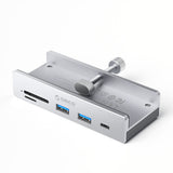 Orico MH5PC Hub Clamp-Mounted USB-C / 2x USB-A 3.2 + 1x USB-C 3.2 + 1x SD&TF - Sølv