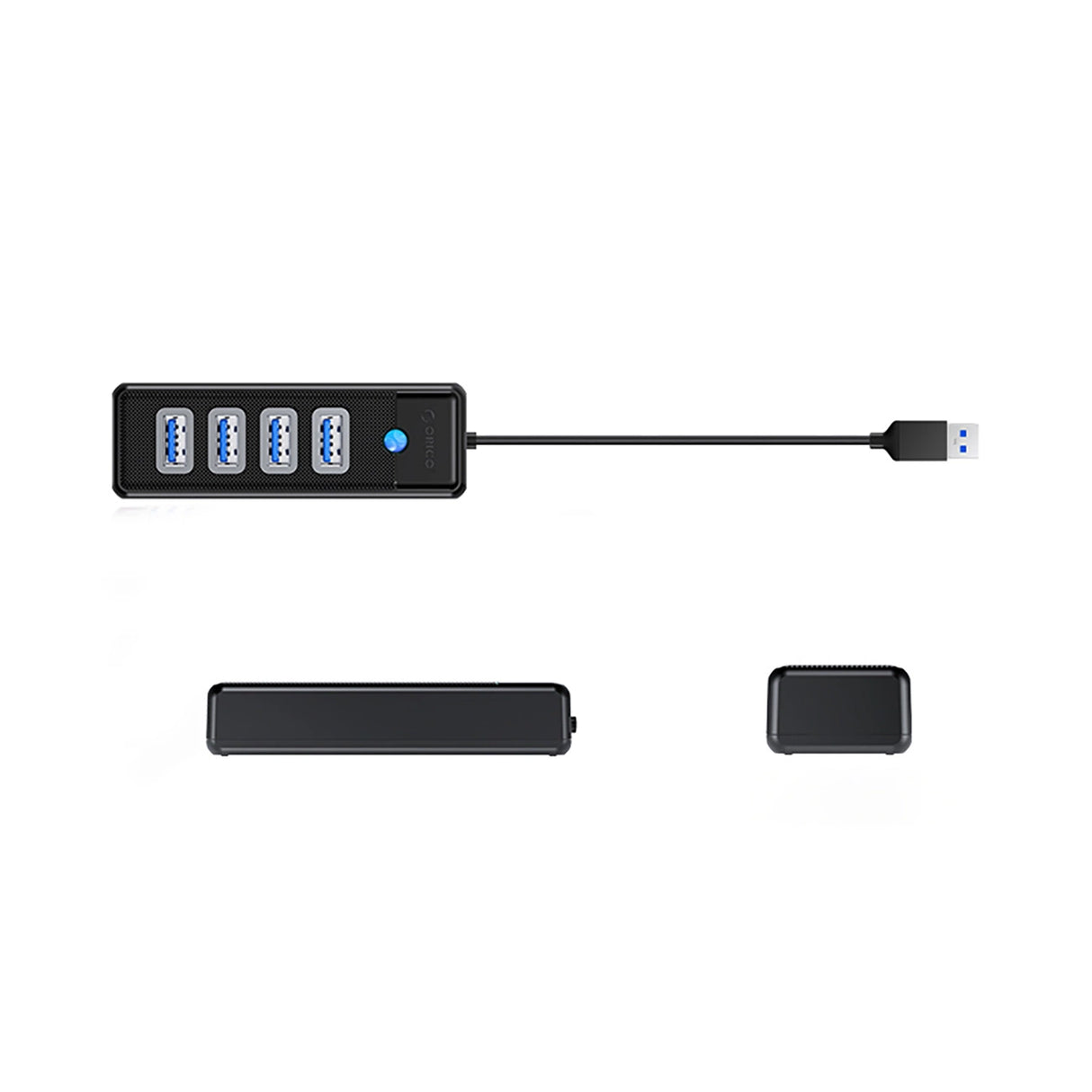 Hub Orico PW4U-U3 USB-A / 4x USB-A 3.0 - sort