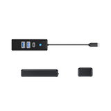 Orico PWC2U-C3 USB-C Hub / 2x USB-A 3.0 + 1x USB-C 3.0 - sort