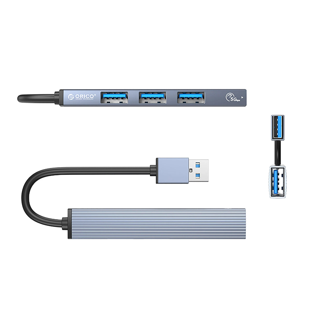 Orico AH-A13 USB-A Hub Docking Station 1x USB-A 3.0 + 3x USB-A 2.0 - Grå