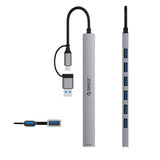 Orico YSA2-U3 USB-A/USB-C Hub Docking Station 1x USB-A 3.0 + 6x USB-A 2.0 - Grå