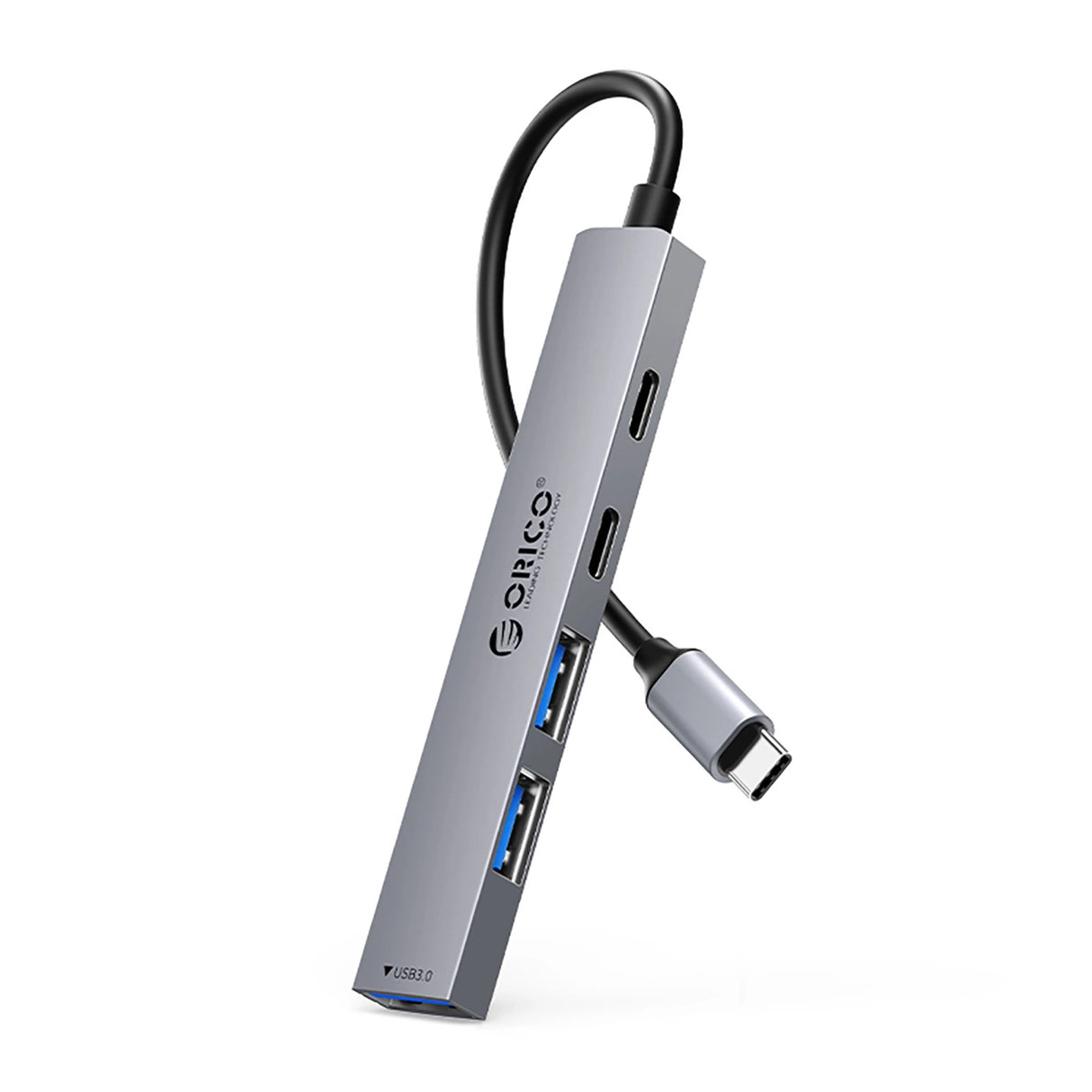 Orico YSB4-U2 USB-A/USB-C Hub Docking Station 2x USB-A 2.0 + 1x USB-A 3.0 + 1x USB-C 2.0 + 1x USB-C - Grå