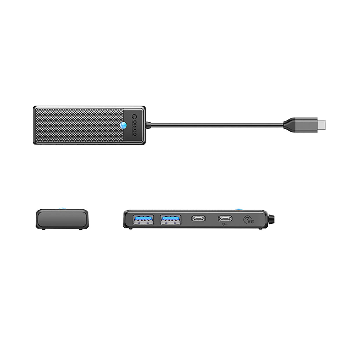 Hub USB-C Orico PAPW2AC-C3 docking station 2x USB-A 3.0 + 2x USB-C 3.0 - sort