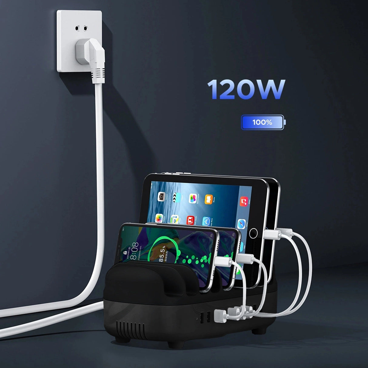 Orico DUK-10P-V1 Smart Ladestation 10 x USB-A - sort