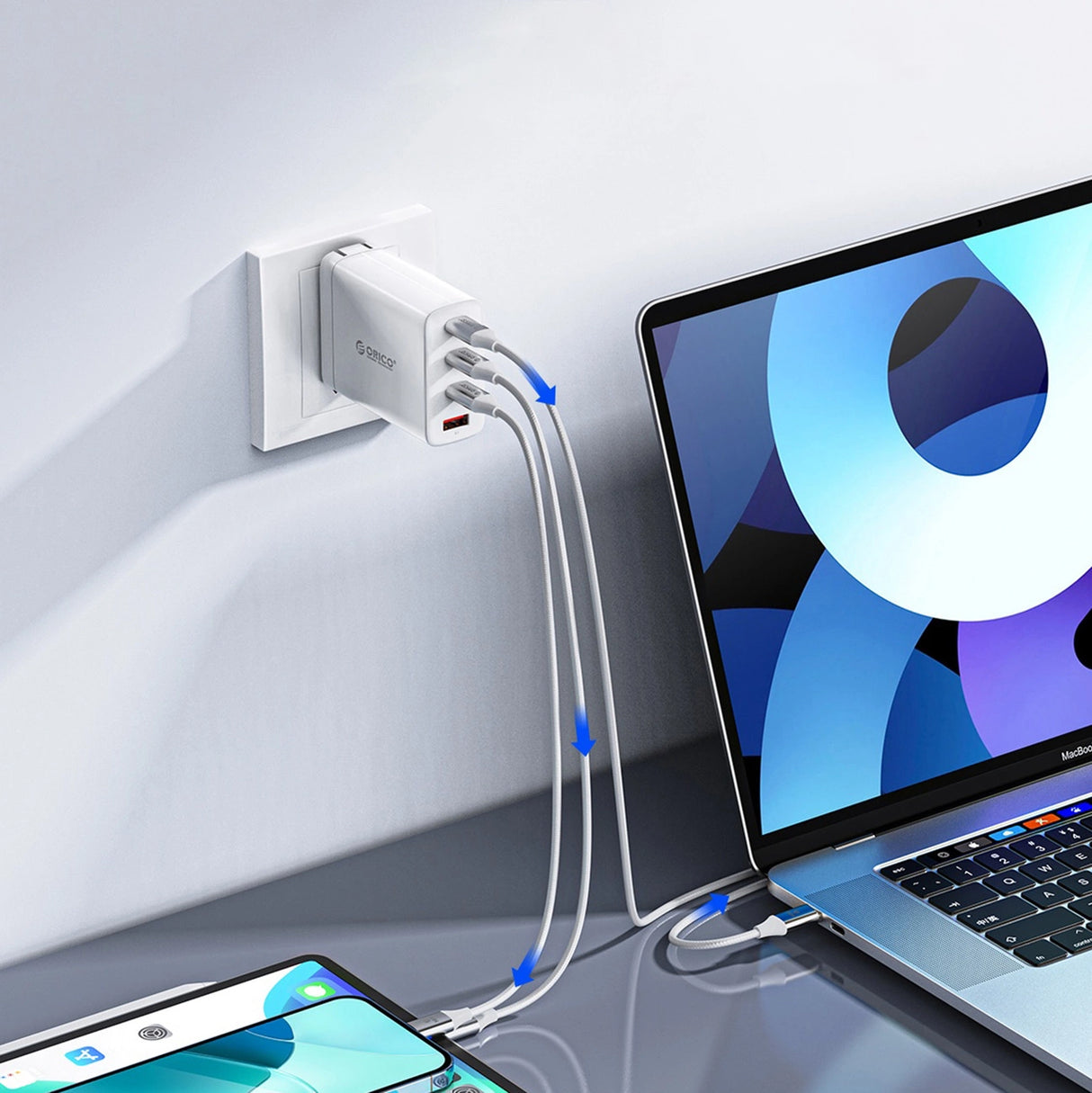 Orico CDX 100W 5A Power Delivery USB-C - USB-C 1m Kabel - Hvid