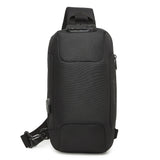 Wozinsky Premium Single Shoulder Anti-Theft City Backpack med organisator og USB - sort