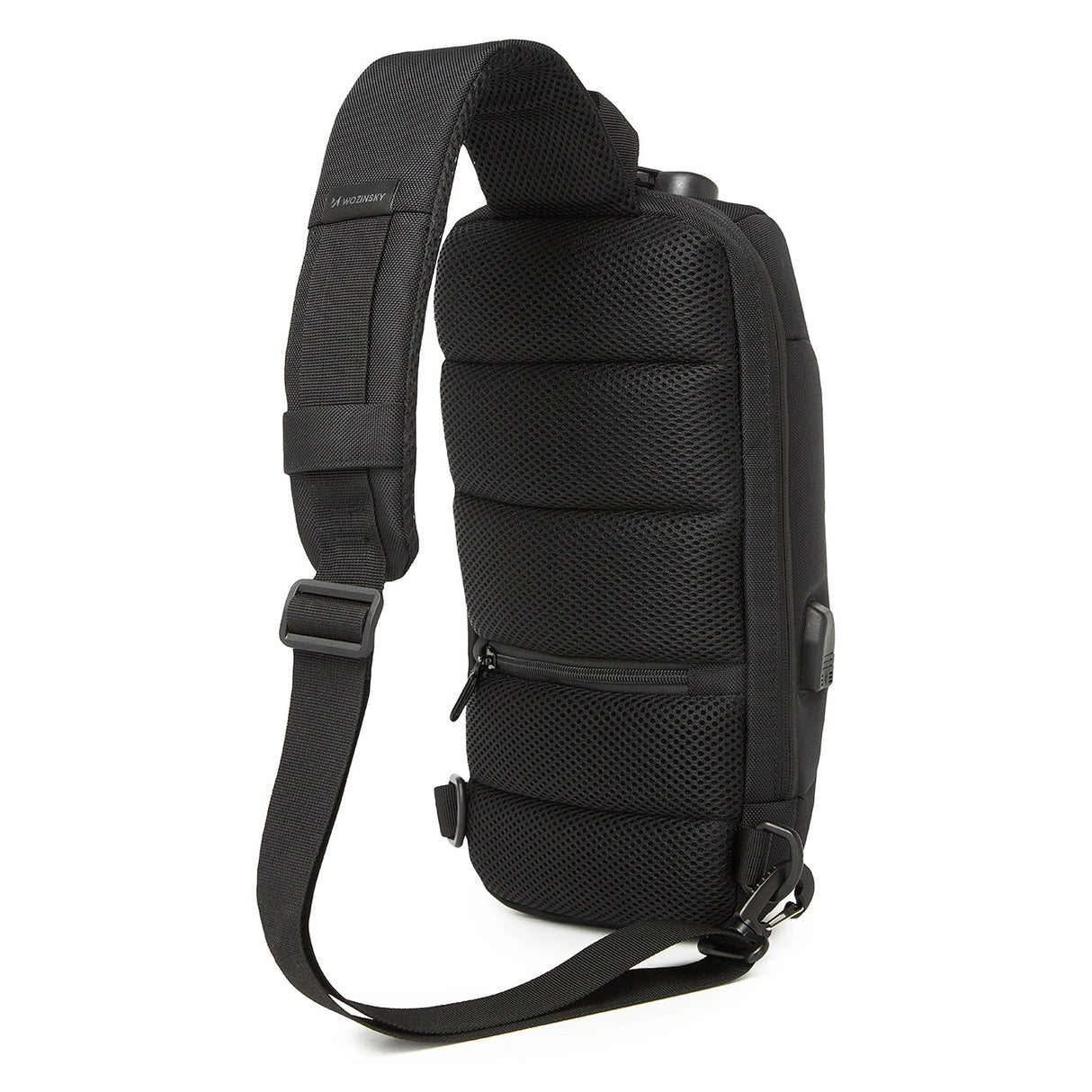 Wozinsky Premium Single Shoulder Anti-Theft City Backpack med organisator og USB - sort
