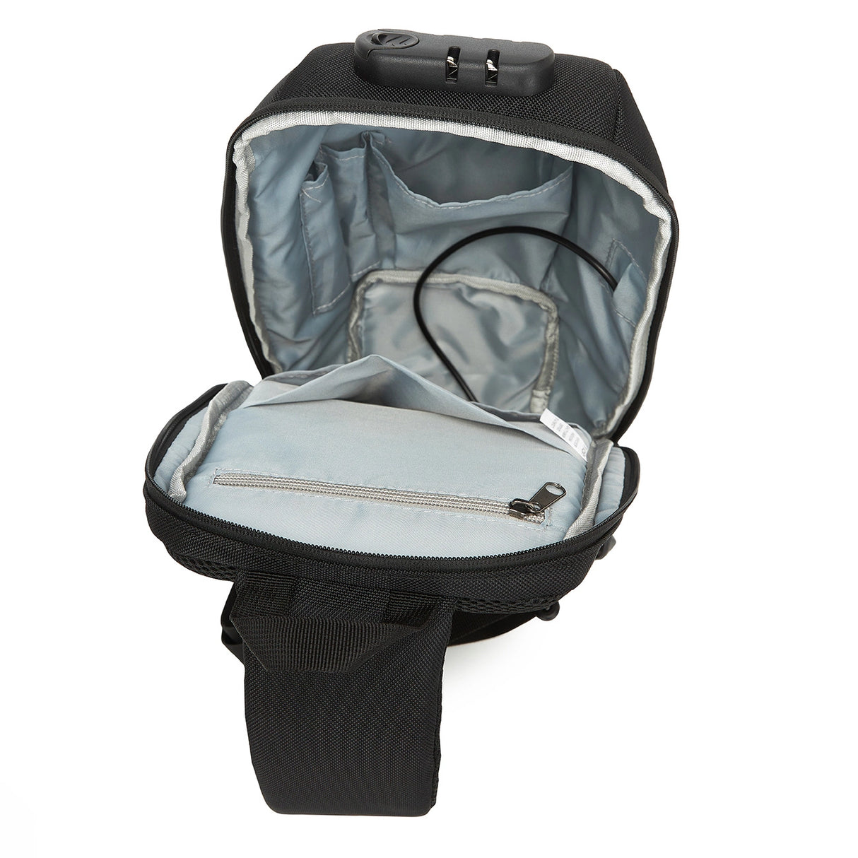 Wozinsky Premium Single Shoulder Anti-Theft City Backpack med organisator og USB - sort