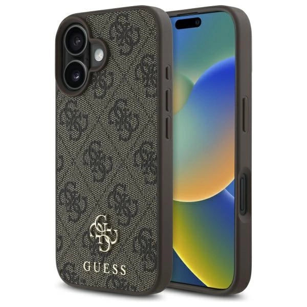 Guess 4G Small Classic MagSafe iPhone 16 Case - Brunt