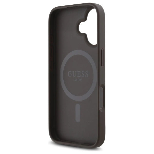 Guess 4G Small Classic MagSafe iPhone 16 Case - Brunt