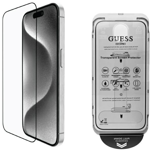 Guess Screen Protector 2.5D Outline tempereret glas til iPhone 16 Pro Max