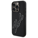Karl Lagerfeld 3D Rubber Signature Case for iPhone 15 Pro - Black
