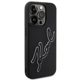 Karl Lagerfeld 3D Rubber Signature Case for iPhone 15 Pro - Black
