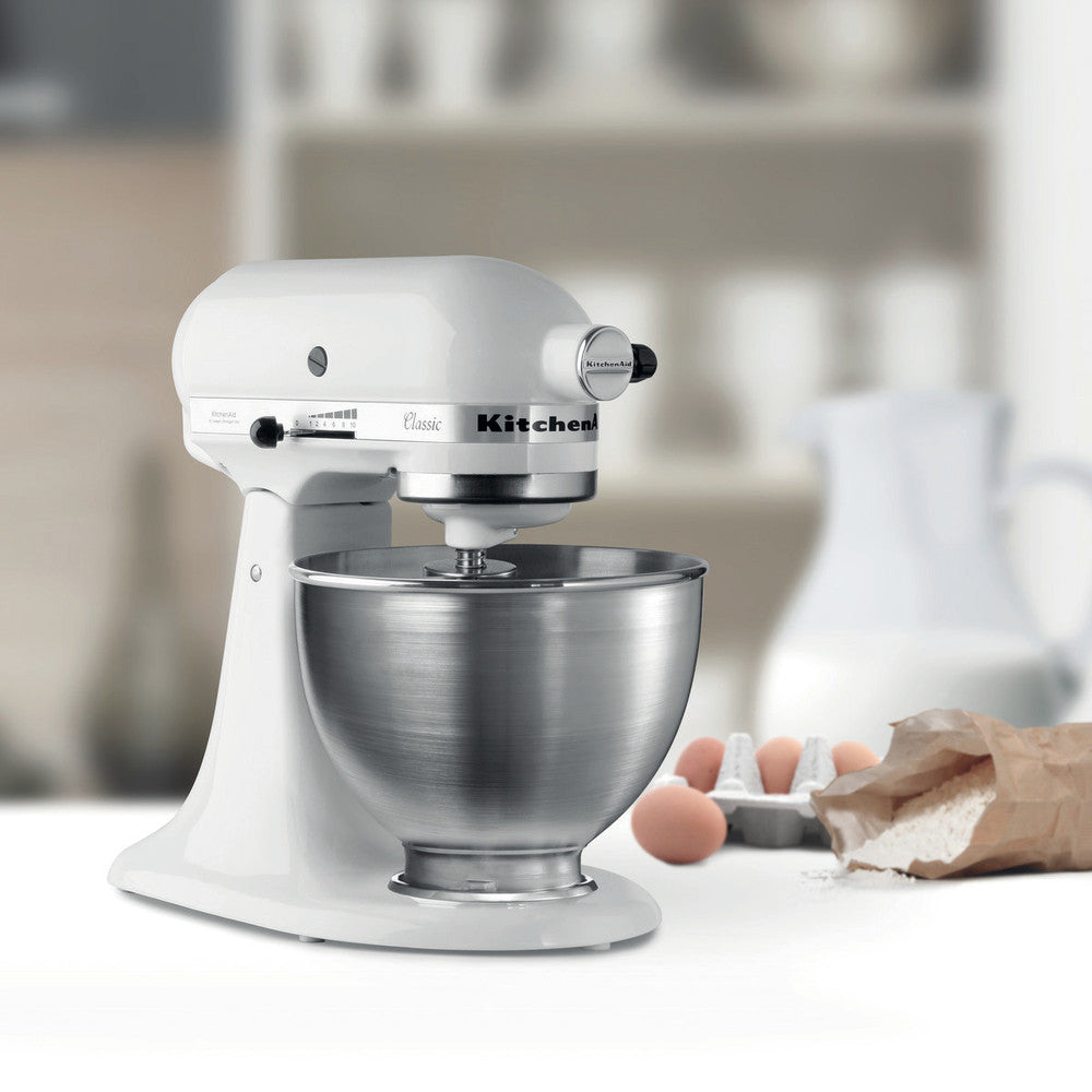 KitchenAid 5K45SSEWH Bordmixer 275 W Metallic, Hvid