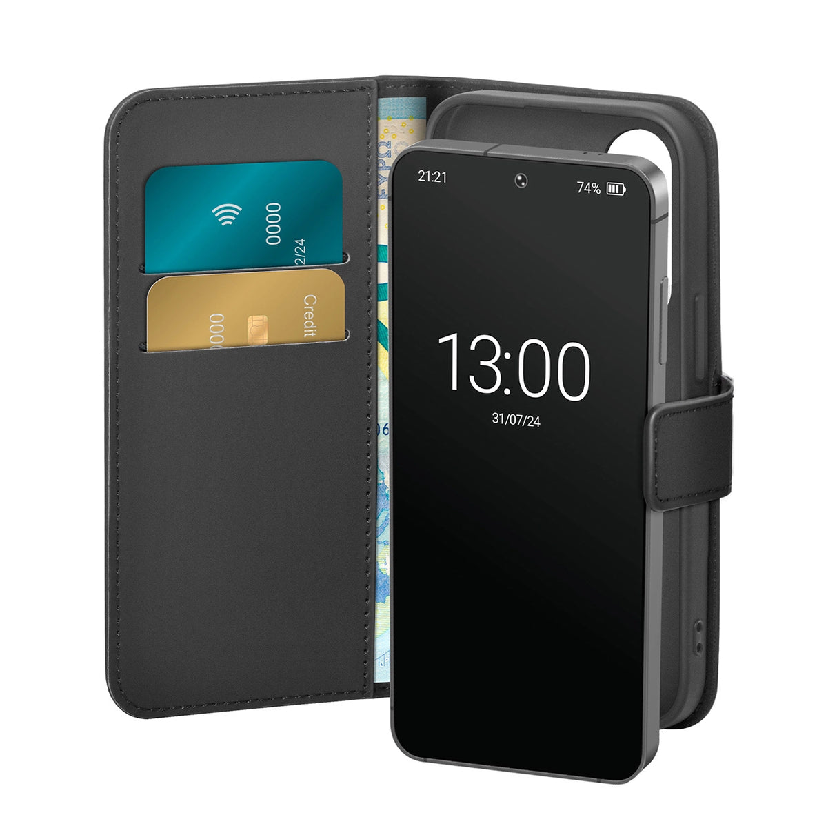 Puro Booklet Case med Flip og Wallet til Samsung Galaxy S25+ - sort